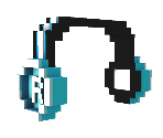 Blue 8-Bit Headphones - Roblox