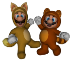 Tanooki Mario & Kitsune Luigi Trophy - Super Smash Bros. for Nintendo 3DS
