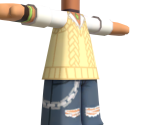 Rolled Sleeves / Long Distressed Pants - MySims