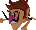 Waluigi (Swimming, Paper Mario-Style) - Mario Customs