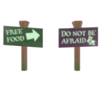 Free Food / Do Not Be Afraid Signs - Shrek 2