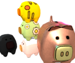 Li'l Oinks & Piggy Bank - Paper Mario Customs