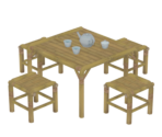 Bamboo Outdoor Tea Table - Genshin Impact
